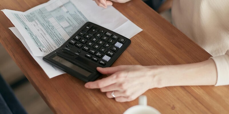 Lady with calculator